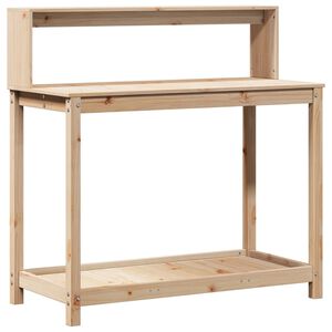 vidaXL Table de rempotage et &eacute;tag&egrave;res 108x50x109,5 cm bois massif pin