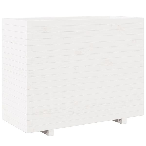 vidaXL Jardini&egrave;re blanc 90x40x72,5 cm bois de pin massif