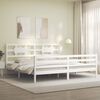 vidaXL Cadre de lit sans matelas blanc 200x200 cm bois massif