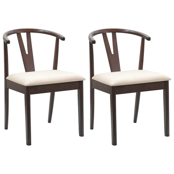 vidaXL Chaise de salle &agrave; manger 2 pcs Marron clair et clair