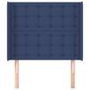 vidaXL T&ecirc;te de lit avec oreilles Bleu 93x16x118/128 cm Tissu