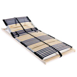 vidaXL Sommier &agrave; lattes sans matelas avec 42 lattes 7 zones 90x200 cm