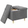 vidaXL Pouf de rangement Gris fonc&eacute; 60 x 60 x 45 cm Velours