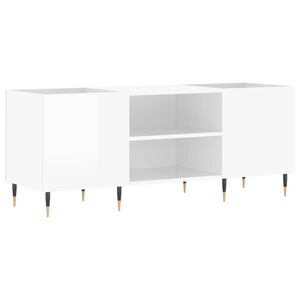 vidaXL Armoire &agrave; disques blanc brillant 121x38x48 cm bois d'ing&eacute;nierie