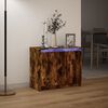 vidaXL Buffet avec LED ch&ecirc;ne fum&eacute; 72x34x61 cm bois d'ing&eacute;nierie