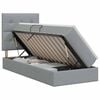 vidaXL Lit avec rangement et matelas Gris clair 90 x 190 cm tissu