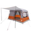 vidaXL Tente familiale 8 personne Gris et orange Polyester