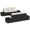vidaXL Ensemble de canap&eacute; de jardin 7 pc Noir polyrotin