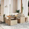 vidaXL Salon de jardin avec coussins 5 pcs beige r&eacute;sine tress&eacute;e