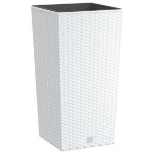 vidaXL Jardini&egrave;re et int&eacute;rieur amovible blanc 11/26,5 L rotin PP