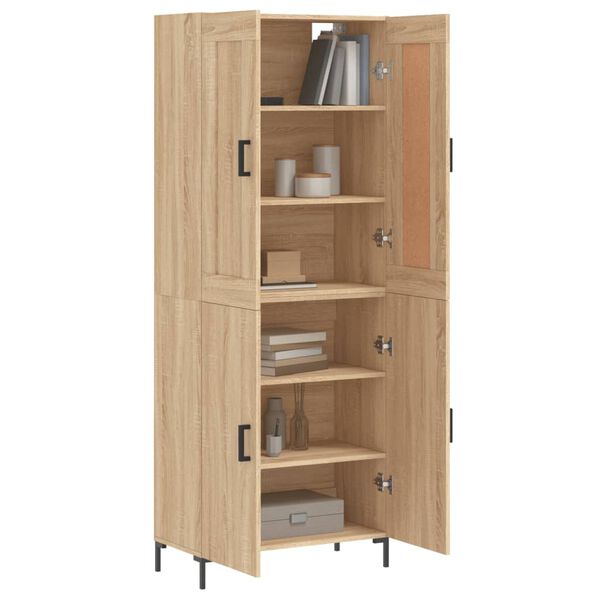 vidaXL Buffet haut Ch&ecirc;ne sonoma 69,5x34x180 cm Bois d'ing&eacute;nierie