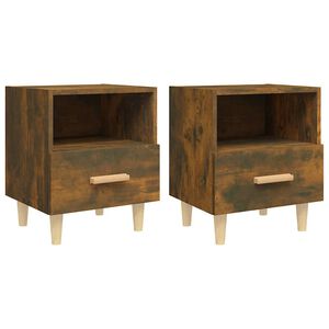 vidaXL Tables de chevet 2 pcs Ch&ecirc;ne fum&eacute; 40x35x47 cm