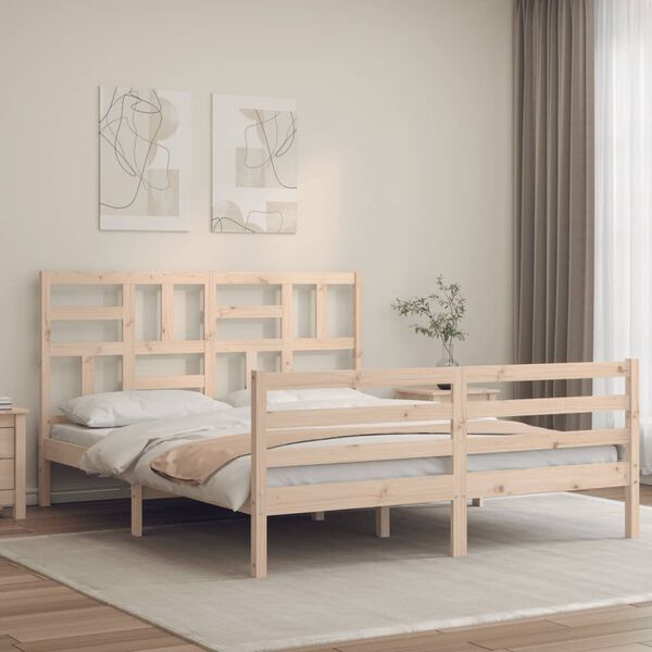 vidaXL Cadre de lit sans matelas 160x200 cm bois massif