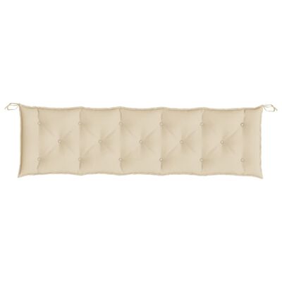 vidaXL Coussins de banc jardin lot de 2 beige 180x50x7 cm tissu Oxford