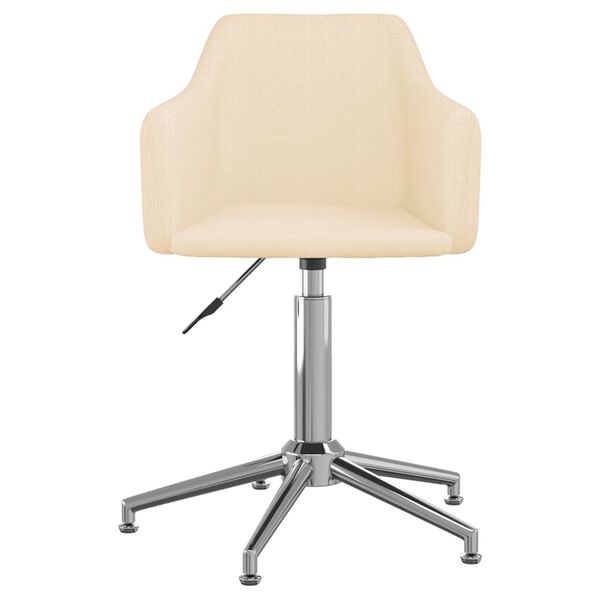 vidaXL Chaises pivotantes &agrave; manger lot de 2 Cr&egrave;me Tissu