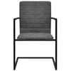 vidaXL Chaises à manger cantilever lot de 2 gris foncé similicuir