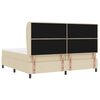 vidaXL Lit &agrave; ressorts avec matelas Cr&egrave;me 200 x 200 cm tissu