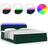 vidaXL Cadre de lit ottoman avec matelas vert fonc&eacute; 200x200 cm velours