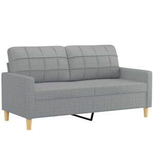 vidaXL Canap&eacute; &agrave; 2 places Gris clair 140 cm Tissu