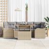 vidaXL Ensemble de canap&eacute; de jardin 7 pcs beige et gris clair