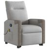 vidaXL Fauteuil de massage inclinable gris nuage tissu