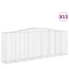 vidaXL Paniers &agrave; gabions arqu&eacute;s 15 pcs 400x50x140/160 cm Fer galvanis&eacute;