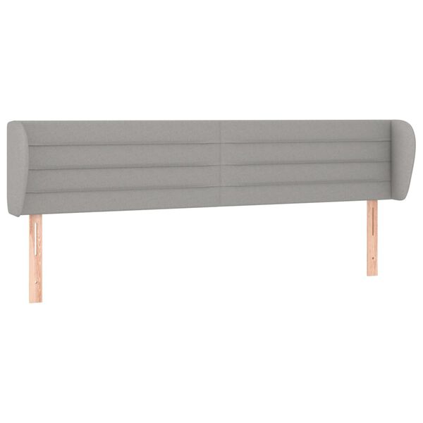vidaXL T&ecirc;te de lit avec oreilles Gris clair 183x23x78/88 cm Tissu