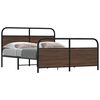 vidaXL Cadre de lit en m&eacute;tal sans matelas ch&ecirc;ne marron 150x200 cm