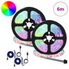 vidaXL Bande LED 2 pcs Noir et Transparent 300 cm Cuivre et plastique
