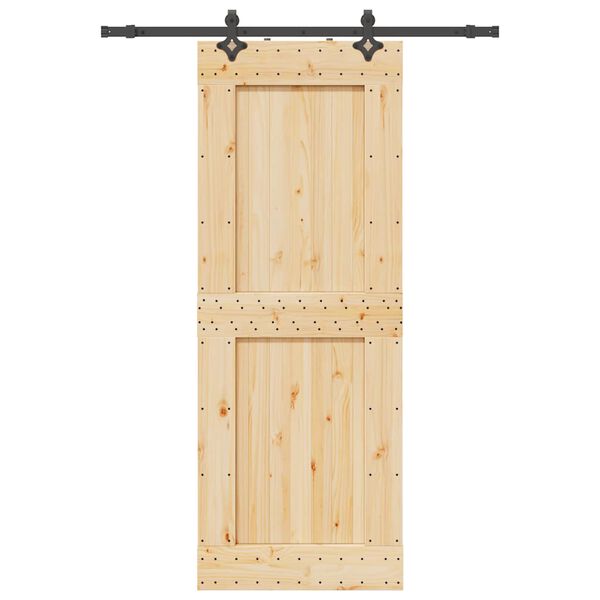 vidaXL Porte coulissante et kit de quincaillerie 85x210 cm pin massif