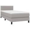 vidaXL Sommier &agrave; lattes de lit et matelas Gris clair 90x190 cm Tissu