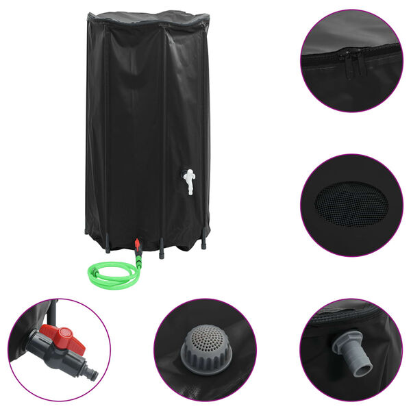 vidaXL R&eacute;servoir d'eau avec robinet pliable 380 L PVC
