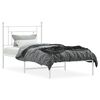 vidaXL Cadre de lit m&eacute;tal sans matelas et t&ecirc;te de lit blanc 100x190 cm