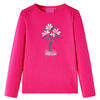 T-shirt enfants &agrave; manches longues rose vif 104