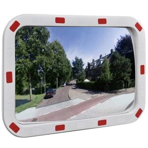 vidaXL Miroir de trafic convexe rectangulaire 40x60cm avec r&eacute;flecteurs