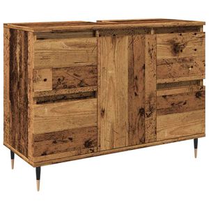 vidaXL Armoire de salle de bain vieux bois 80x33x60 cm bois ing&eacute;nierie