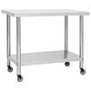 vidaXL Table de travail de cuisine avec roues 100x60x85 cm Inox