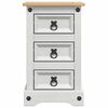 vidaXL Table de chevet avec tiroir Blanc 35 x 32,5 x 58 cm Pin massif