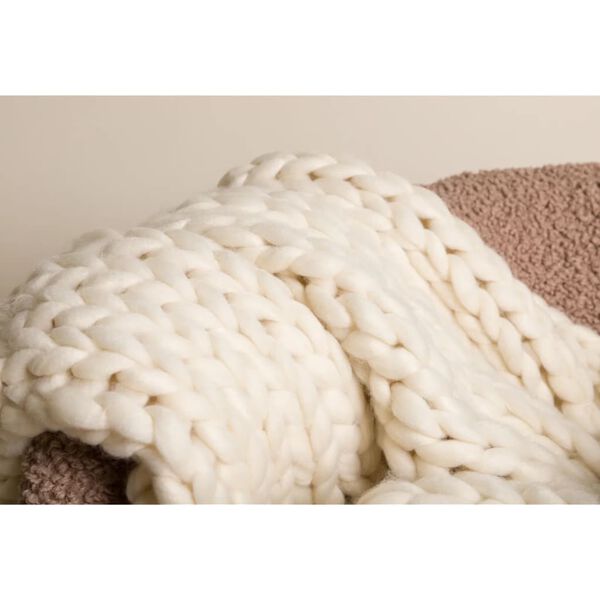 Venture Home Plaid Kate 170x130 cm Polyester Blanc cass&eacute;