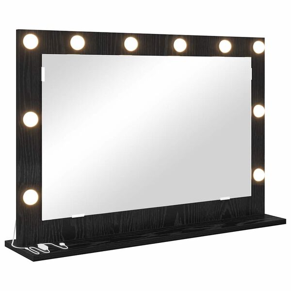 vidaXL Miroir de vanit&eacute; avec miroir Ch&ecirc;ne noir 80 x 15 x 18 cm