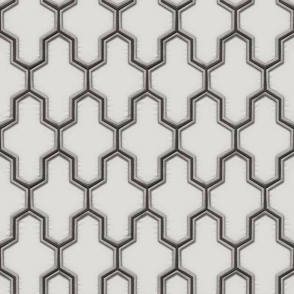 DUTCH WALLCOVERINGS Papier peint Geometric Blanc et noir
