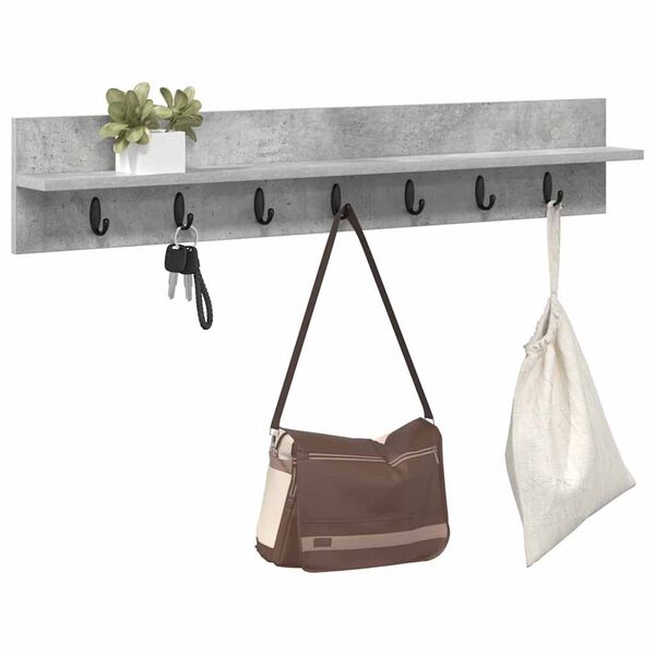 vidaXL Porte-manteau mural Montage mural Gris b&eacute;ton 100 x 10,5 x 18 cm