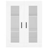 vidaXL Buffet haut Blanc 69,5x34x180 cm Bois d'ing&eacute;nierie