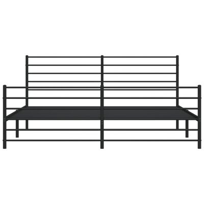 vidaXL Cadre de lit métal sans matelas avec pied de lit noir 183x213cm