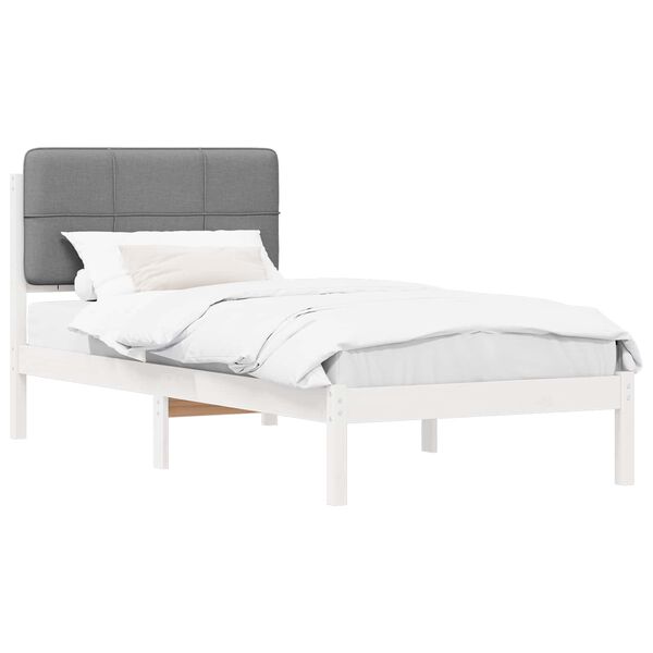 vidaXL Cadre de lit avec t&ecirc;te de lit rembourr&eacute;e Gris clair 80 x 200 cm
