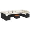 vidaXL Ensemble de canap&eacute; de jardin 11 pc Noir et Cr&egrave;me polyrotin