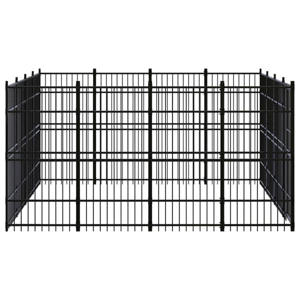 vidaXL Chenil d'ext&eacute;rieur pour chiens Acier 14,75 m&sup2;