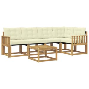 vidaXL Ensemble de canap&eacute;s d'ext&eacute;rieur 6 pc Blanc et cr&egrave;me