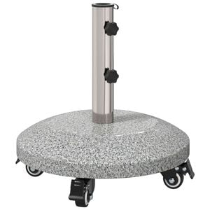 vidaXL Socle de parasol en granite avec roues pour poteau de 4-5 cm