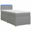 vidaXL Lit boxspring avec matelas Gris clair 100 x 200 cm Tissu